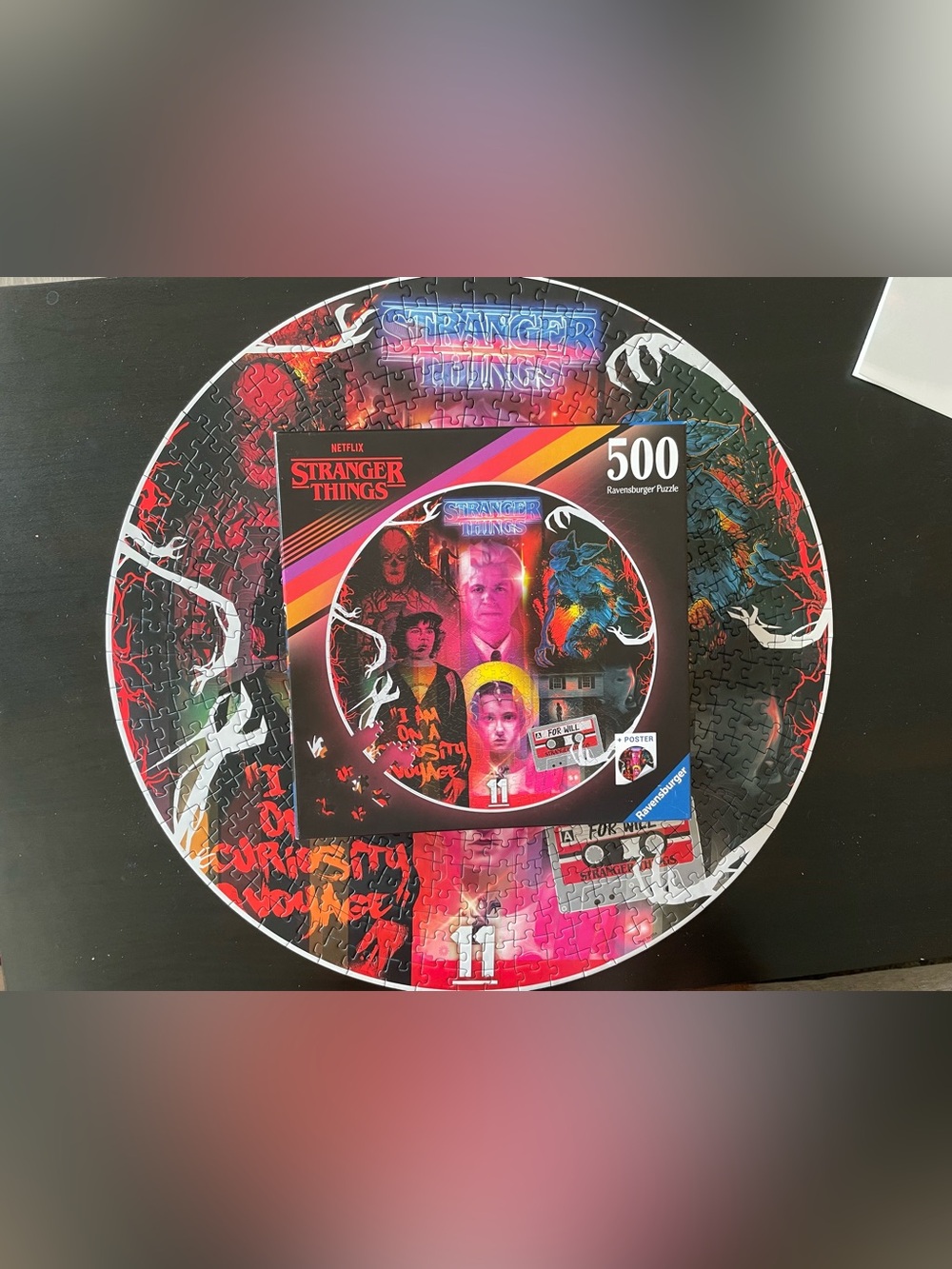 Ravensburger 500 Piece Stranger Things Friends Don’t Lie puzzle w/ poster
